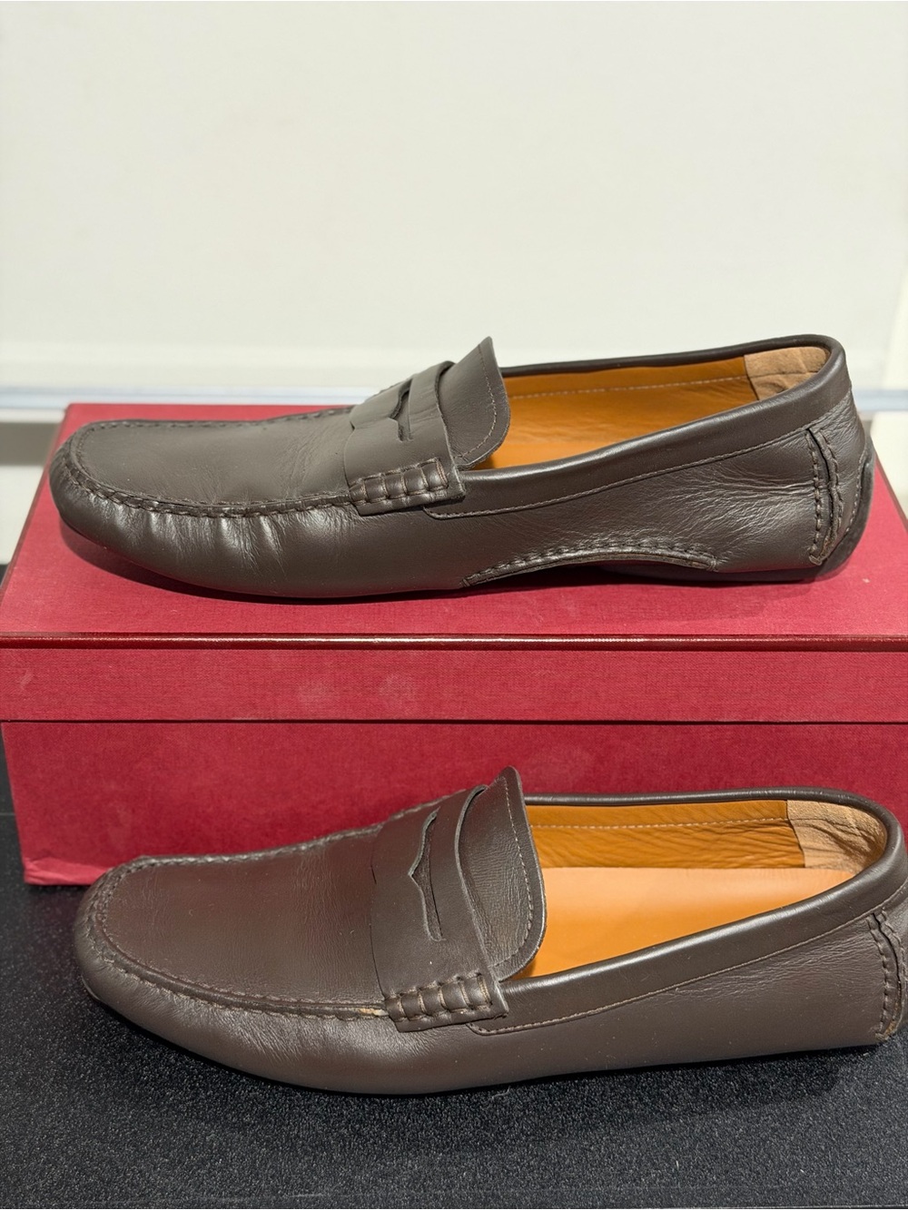Bally Men's Leather Penny Loafers in Dark Brown - Picture 5 of 11